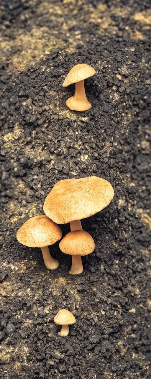 Image similar to real iphone photo of a mushroom growing in lava