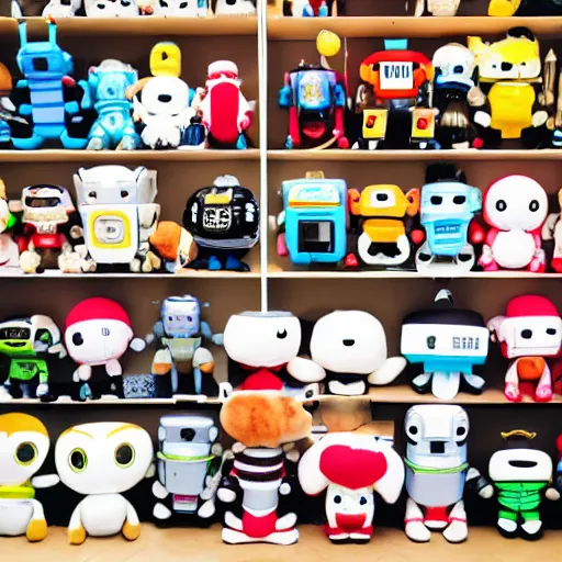 Prompt: robot plushie collection