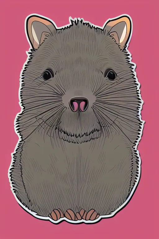 Image similar to Portrait of a cute wombat, sticker, andromorphic, colorful, illustration, highly detailed, simple, smooth and clean vector curves, no jagged lines, vector art, smooth