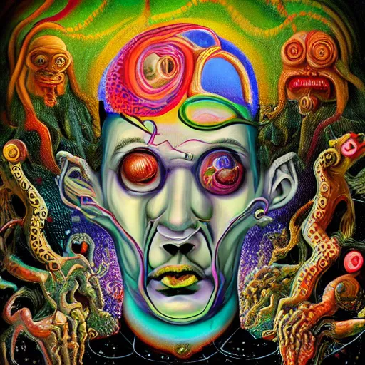 Prompt: cosmic supraliminal redshift psychosexual nightmare in the style of salvador dali and lovecraft