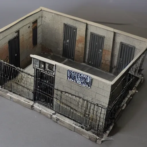 Prompt: kenner toys prison playset, realistic, high detail,