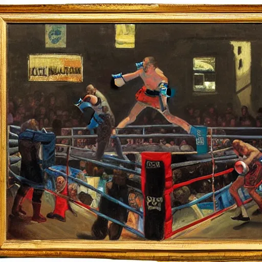 Image similar to a boxing match, by george bellows