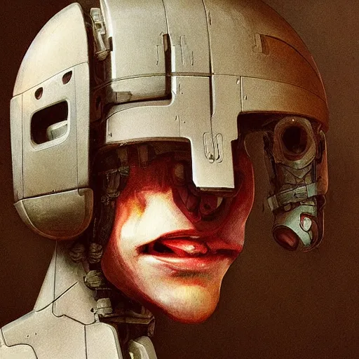 Image similar to “cutaway illustration of an android head, revealing inside is an anthropomorphic rat operating levers and joysticks. by ruan jia”