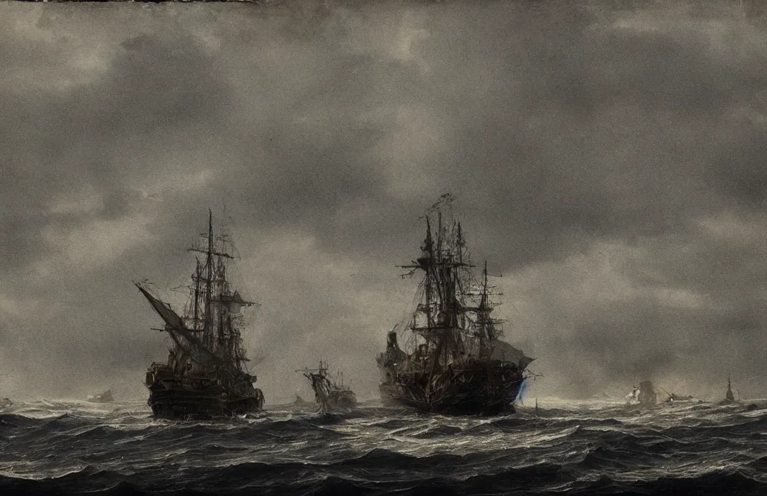 Image similar to pictorial antidote surviving painting ship ever further out to sea painted without underdrawings intact flawless ambrotype from 4 k criterion collection remastered cinematography gory horror film, ominous lighting, evil theme wow photo realistic postprocessing photo taken with nikon d 7 5 0 has its own distinctive quality quite unlike any other macrolens jan van der heyden