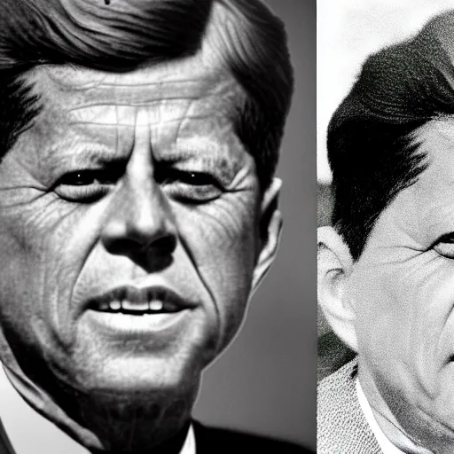 Prompt: elderly former president jfk. age 8 5. ap photo, 2 0 0 2. wrinkled, wizened face. color photo. contest winner