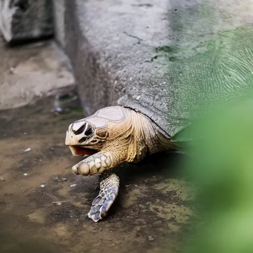 Image similar to elderly man screaming at a turtle, canon eos r 3, f / 1. 4, iso 2 0 0, 1 / 1 6 0 s, 8 k, raw, unedited, symmetrical balance, wide angle