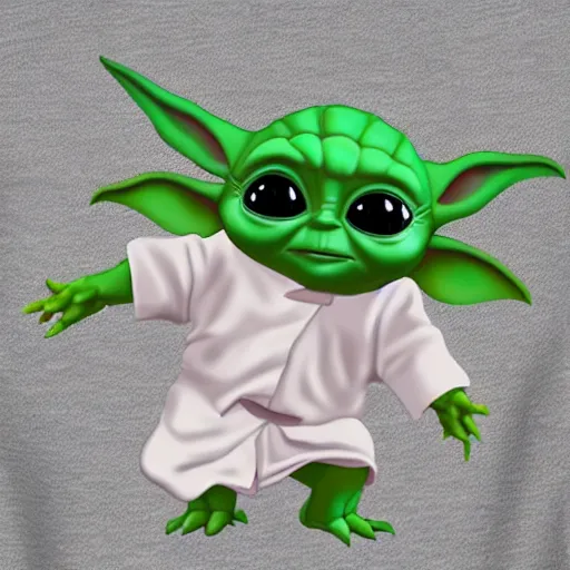 Image similar to baby yoda doing tai chi