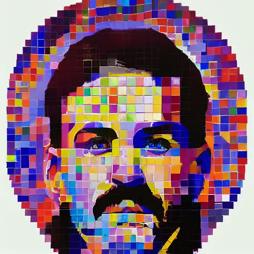 Prompt: mosaic portrait of mario by lliam brazier, petros afshar, peter mohrbacher, victo ngai