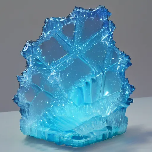 Image similar to uncropped blue ice crystal sculpture of galaxy nebula