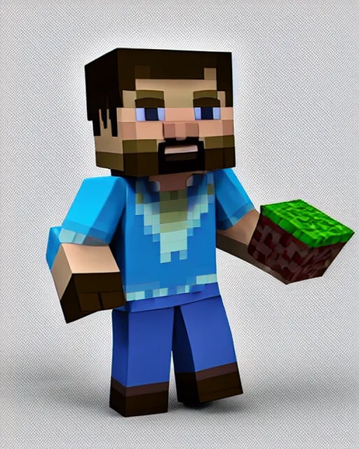 Minecraft Steve, herobrine, sekil, cinema 4D, Steve, 3D Rendering