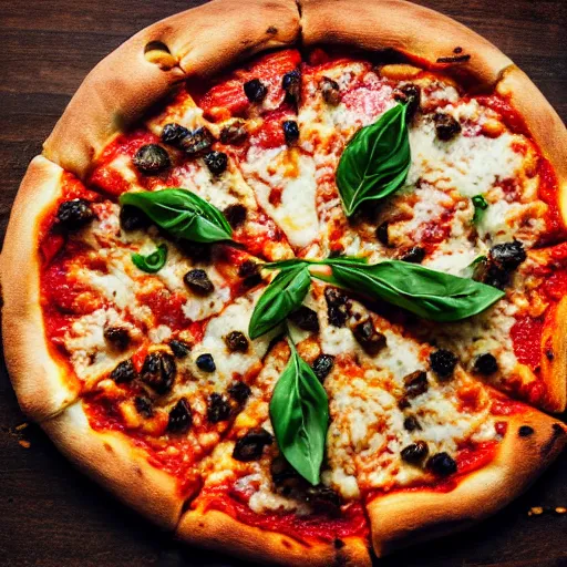 Prompt: food photography of the tastiest pizza in the world