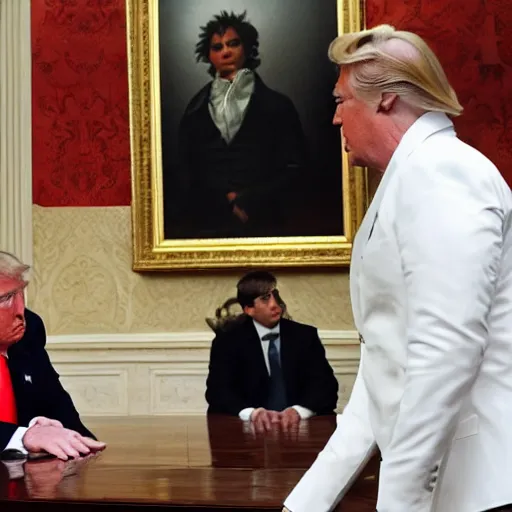 Image similar to photo of donald trump meets beethoven in rome