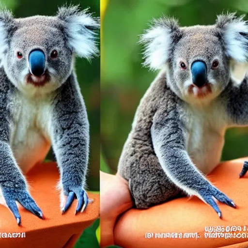 Image similar to koala super saiyan