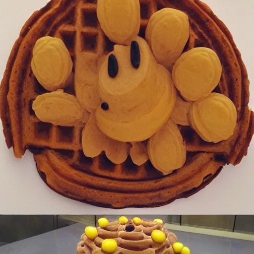 Image similar to eggo waffle sculpture