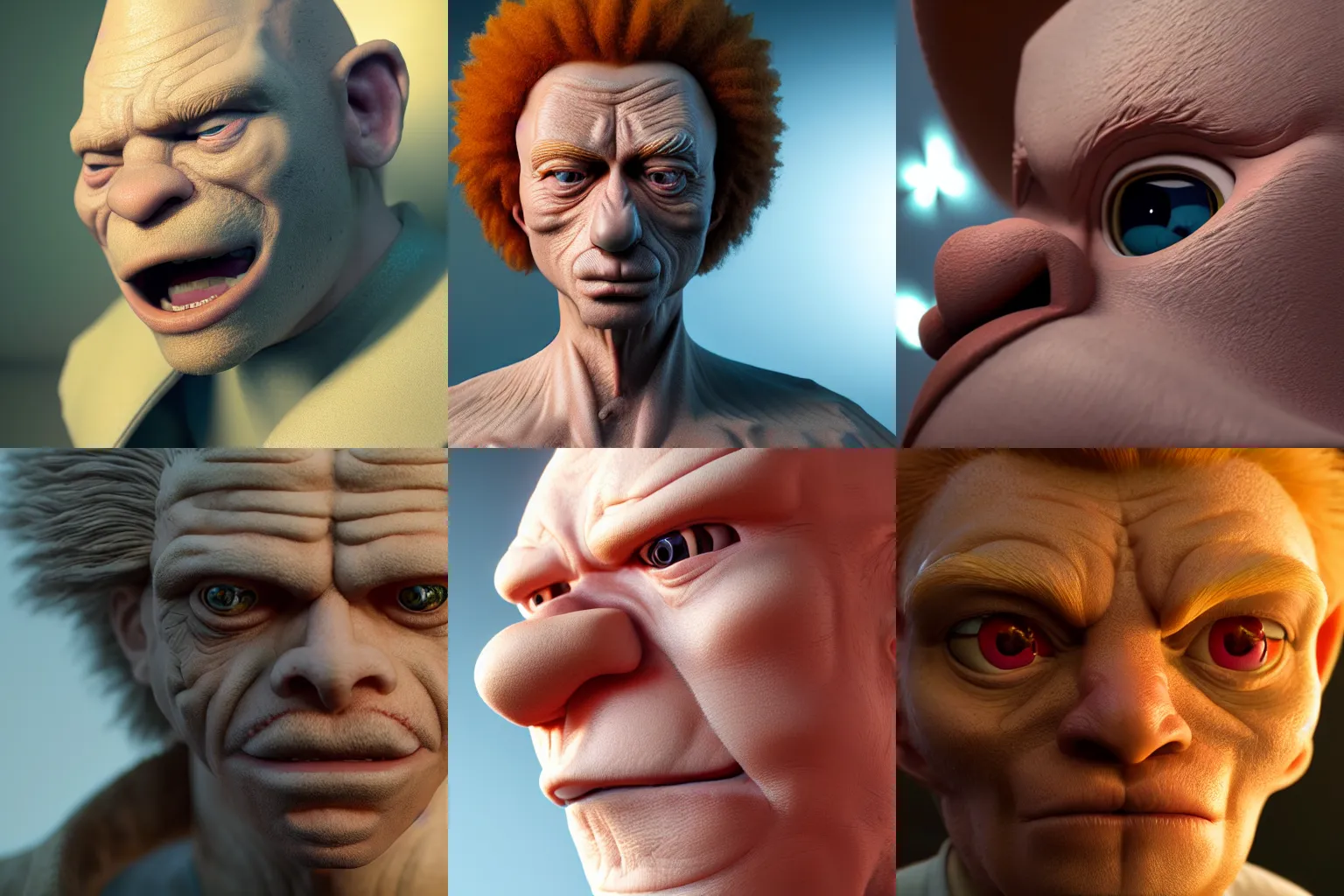 Prompt: incredibly realistic, too detailed face of ginger einstein jr., octane render, bump mapping, macro image, global illumination, 8 k, bokeh, enki bilal, yuji himukai, jen zee, mohrbacher