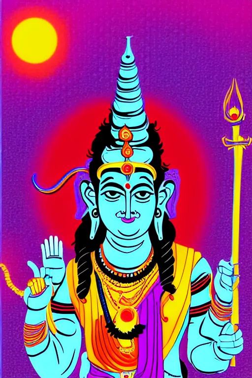 Image similar to vector india god shiva ganesh colorful stylized photoshop sweet painting