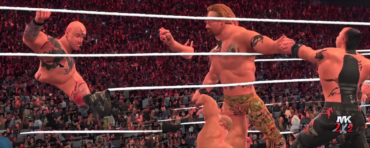 Prompt: WWE 2K23 Hell in a Cell trailer 4K60 HDR RTX