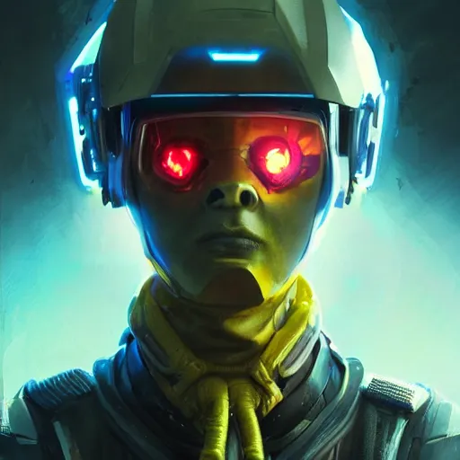 Prompt: yong boy destroyed to pieces with glowing yelow visor as a realistic scifi cyberpunk knight, closeup portrait art by james jean and greg rutkowski,, realistic face, like anime, digital art, trending on artstation, 8 k