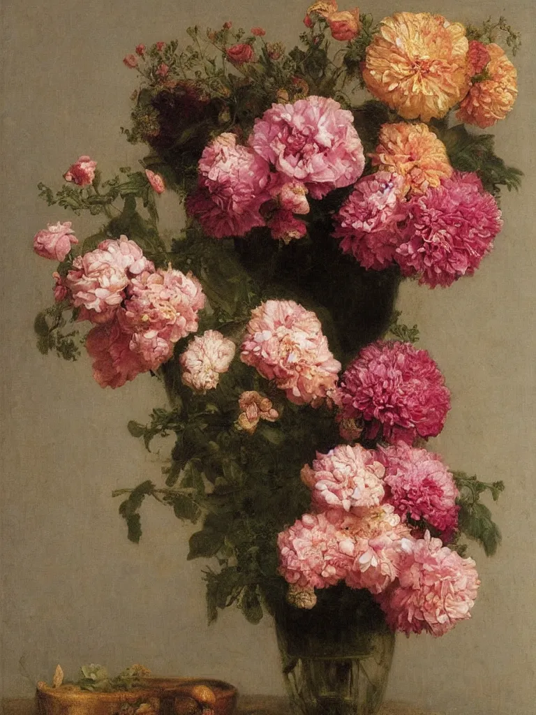 Prompt: gorgeousflowers by Fantin Latour, oil on canvas