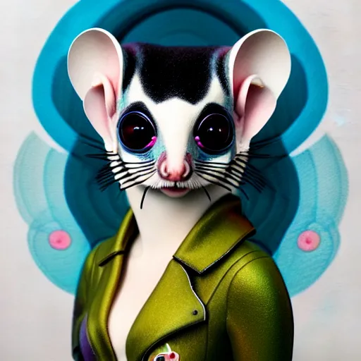 Prompt: full shot of a sugar glider android character:: by Martine Johanna and Simon Stålenhag and Chie Yoshii and Casey Weldon and Guillermo del toro :: ornate, dynamic, particulate, rich colors, intricate, elegant, highly detailed, centered, artstation, smooth, sharp focus, octane render, 3d