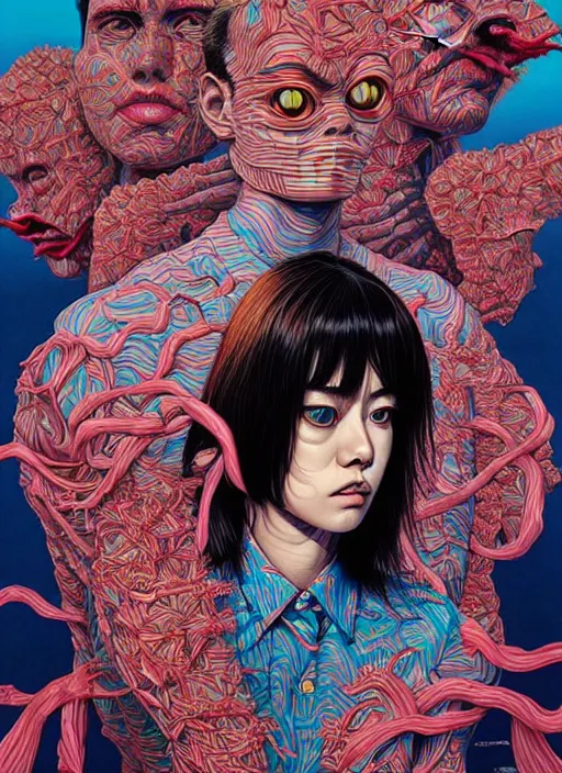 Image similar to gigachad by junji ito, tristan eaton, victo ngai, artgerm, rhads, ross draws, hyperrealism, intricate detailed