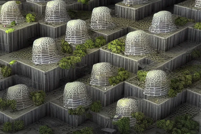 Prompt: favela simple jellyfish bunker honeybee hive, mission arts environment, industrial factory, soothing, award winning art, epic dreamlike fantasy landscape, ultra realistic,