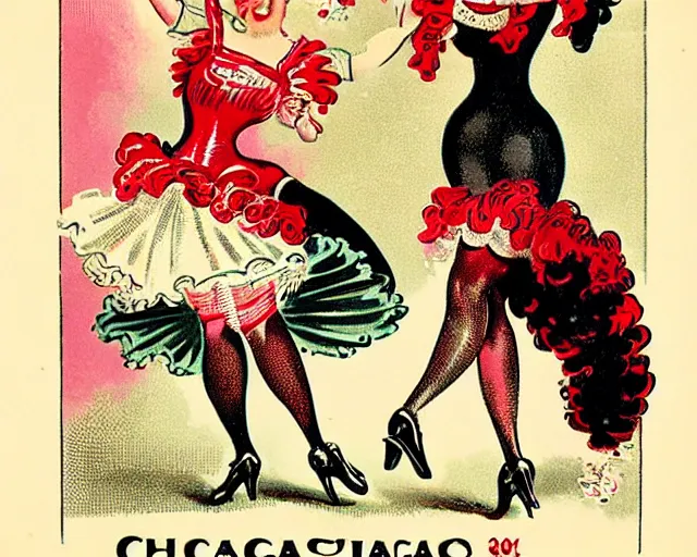 Prompt: vintage, champagne. cancan, french, realistic, cheerful, 1 9 0 2