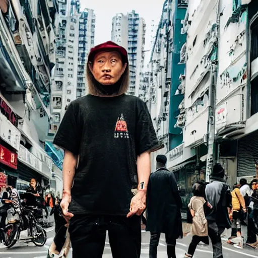 Image similar to gandalf hypebeast in hong kong