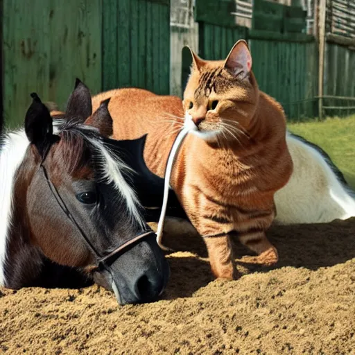 Prompt: cat+horse