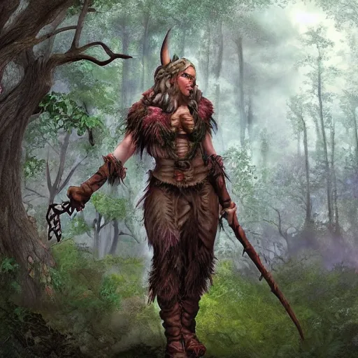 Image similar to angry elf druid in forest, dnd character, portrait, matte fantasy painting, deviantart artstation, by jason felix by steve argyle by tyler jacobson