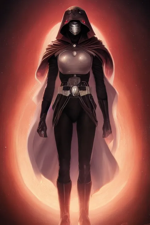 Image similar to characters portrait of Revan mixed with Moon knight by ArtGerm and Tom Bagshaw, merged character, Full body shot, cinematic opening shot, 4k, highly detailed, cinematic lighting