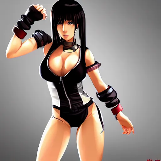 Prompt: high quality, full body shot of tifa lockhart in front of detailed background, trending on artstartion