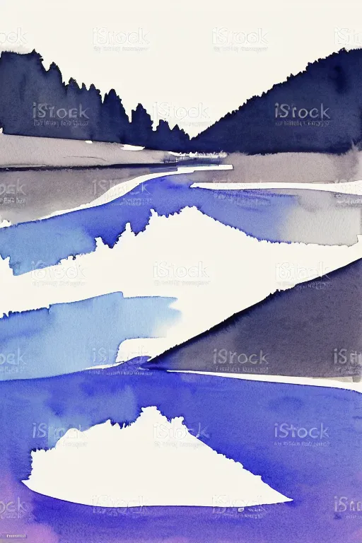 Image similar to minimalist watercolor art of oslo river, illustration, vector art