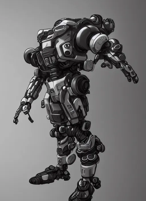 Image similar to minimqlistic mech panda android, naturel, hyper detailed, digital art, trending in artstation, cinematic lighting, studio quality, smooth render, unreal engine 5 rendered, octane rendered, art style by klimt and nixeu and ian sprigger and wlop and krenz cushart