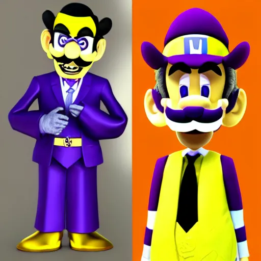 Image similar to president waluigi with vice president wario, real, real photo, photograph, photo, color