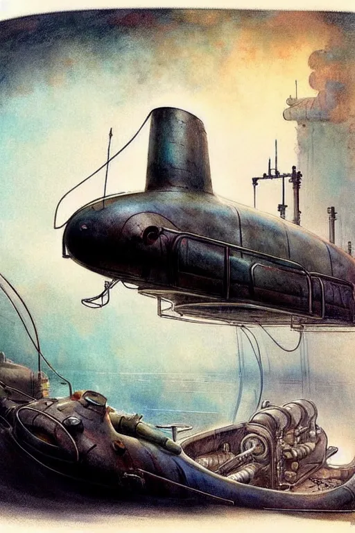 Image similar to ( ( ( ( ( 1 9 5 0 s submarine interior. muted colors. ) ) ) ) ) by jean - baptiste monge!!!!!!!!!!!!!!!!!!!!!!!!!!!!!!