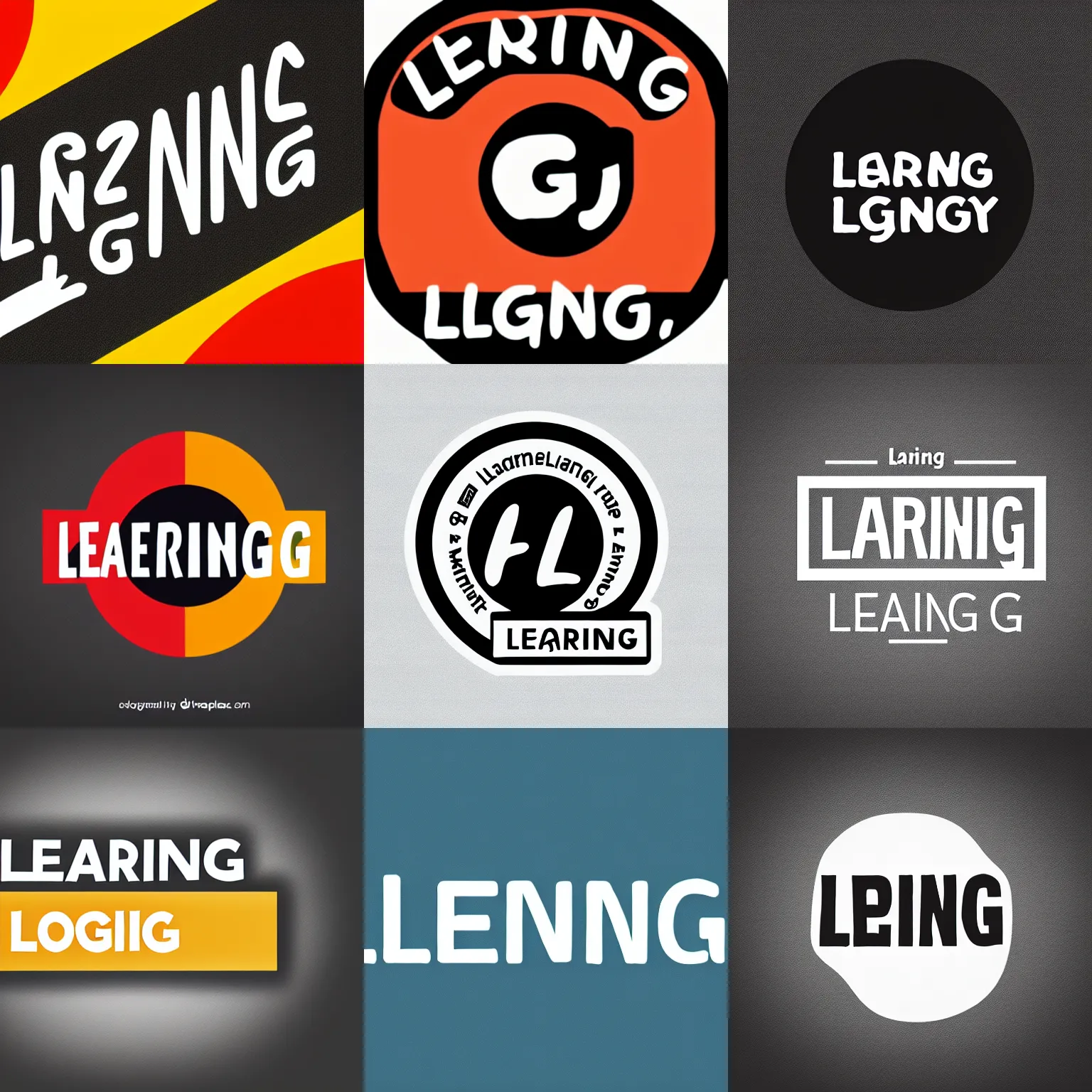 Prompt: learning language logo, big, simple, modern, high contrast, aesthetic