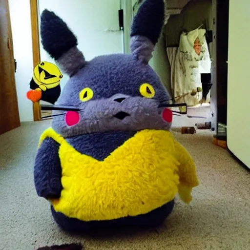 Prompt: Totoro dressed as Pikachu