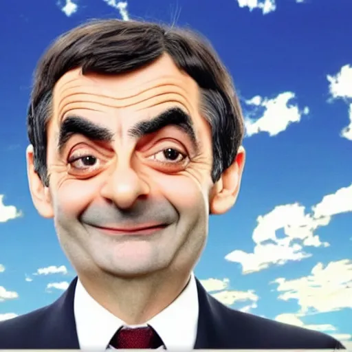 Image similar to A still of Mr Bean in a 2010s anime