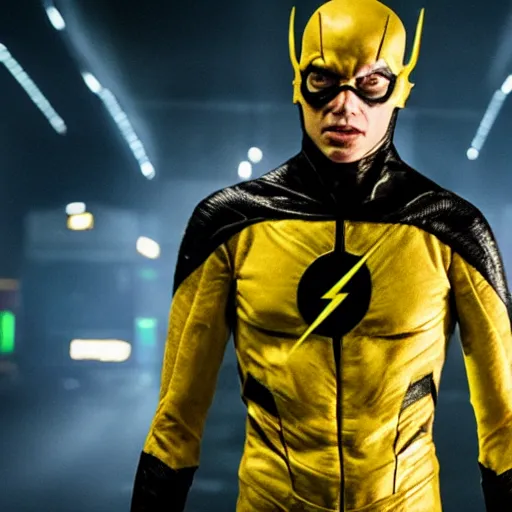 Prompt: ezra miller as reverse flash