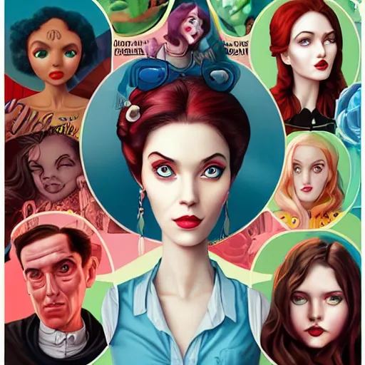 Prompt: Lofi actress portrait, Pixar style by Tristan Eaton and Stanley Artgerm and Tom Bagshaw and Tim Burton