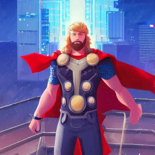 Prompt: ⁠portrait of Thor , Karachi skyline background, rich vivid colors, ambient lighting, dynamic lighting, 4k, HQ, official media, anime key visual, makoto shinkai, ilya kuvshinov, lois van baarle, rossdraws, detailed, trending on artstation