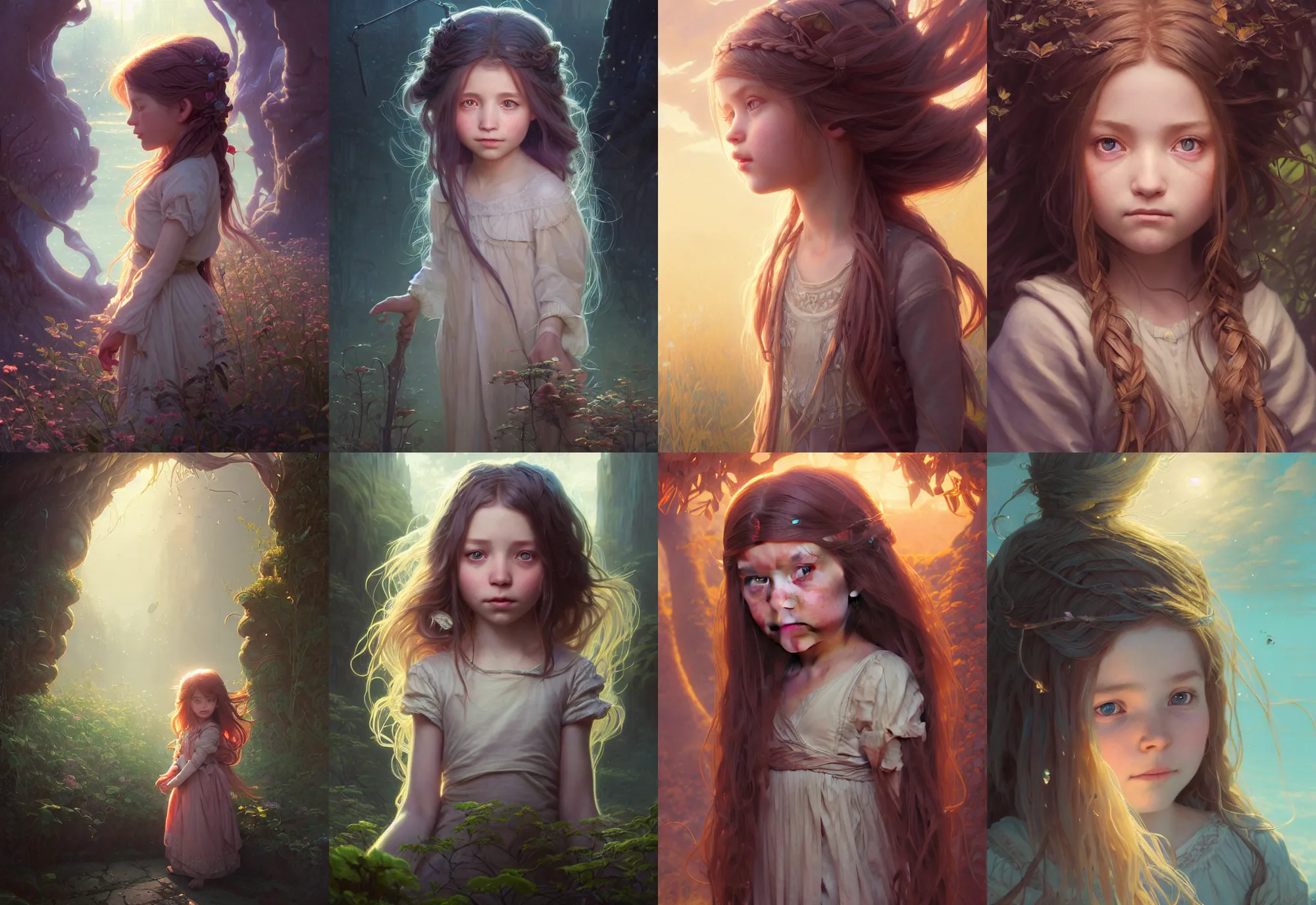 Prompt: highly detailed portrait of a little girl with long hairs, stephen bliss, unreal engine, fantasy art by greg rutkowski, loish, rhads, ferdinand knab, makoto shinkai and lois van baarle, ilya kuvshinov, rossdraws, tom bagshaw, alphonse mucha, global illumination, radiant light, detailed and intricate environment