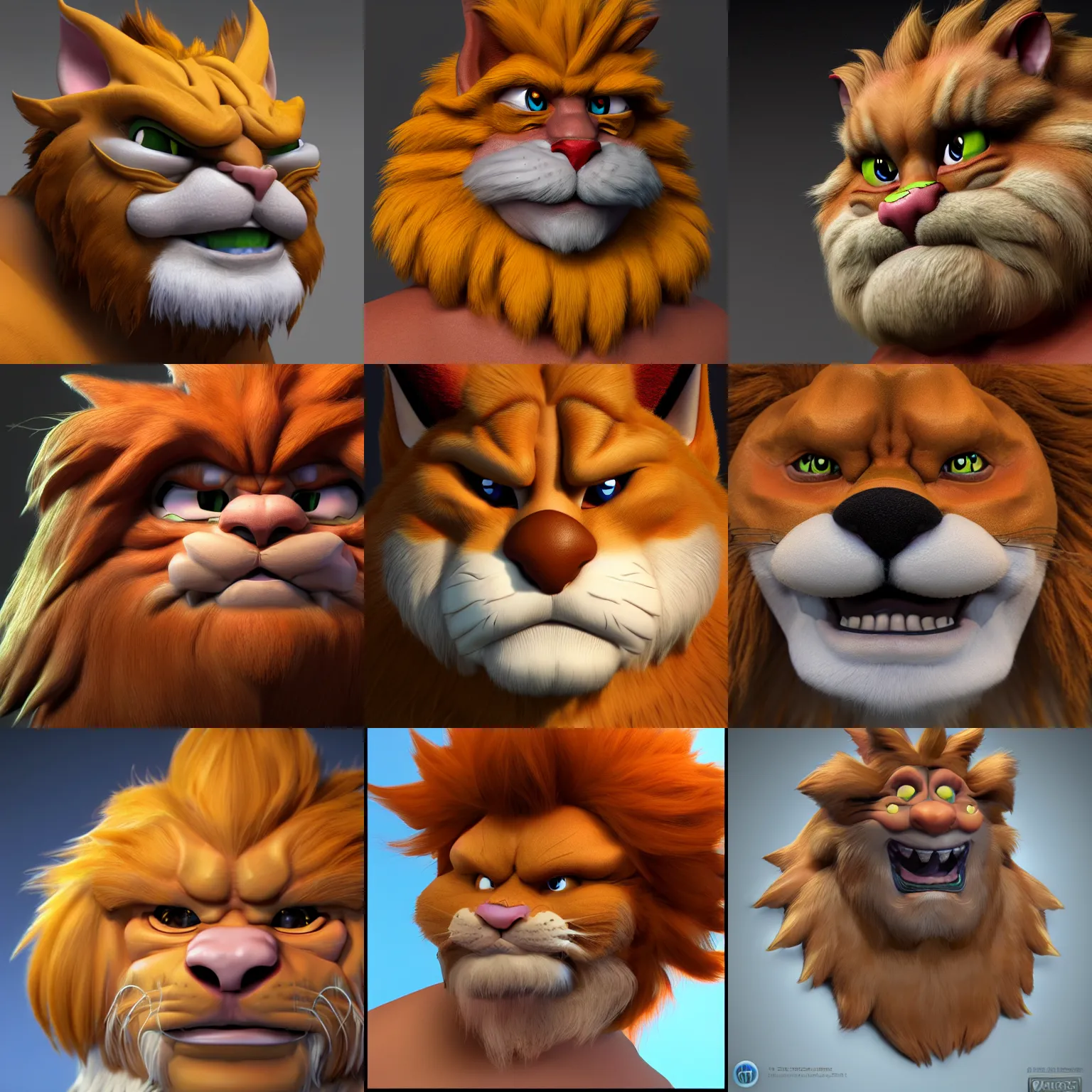 Prompt: hyper realistic character portrait of snarf from thundercats, ultra realistic, hyper realism, 3 d character model, substance painter, painted texture maps