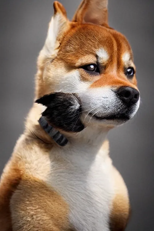 Image similar to 📷 shiba _ inu wielding baseball _ bat, canine photography, dramatic shot, very detailed, 4 k ✨