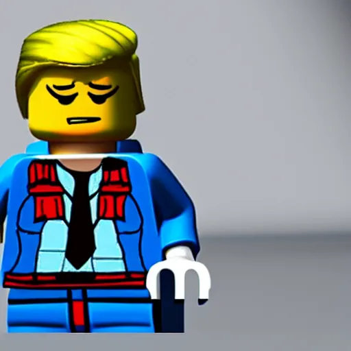 Prompt: Trump as a lego character, photorealism, Volumetric lightening