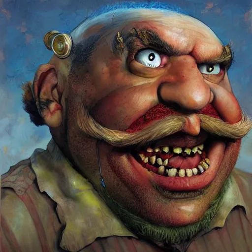 Image similar to Wario, artwork by Esao Andrews,