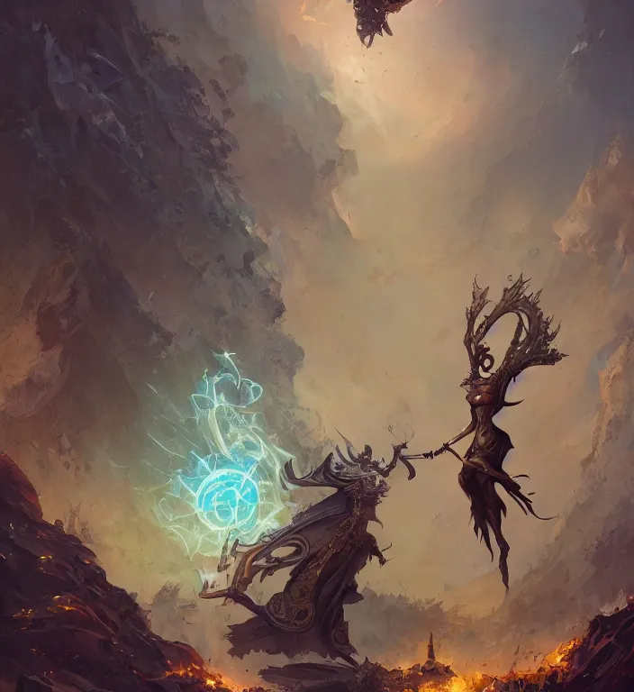 Image similar to full body illustration of a goddess, tarot card, dark souls colour scheme, establishing shot, coherent, high detailed, peter mohrbacher, kerem beyit, Karol Bak, Chris Cold, james gurney, dan mumford, featured on artstation