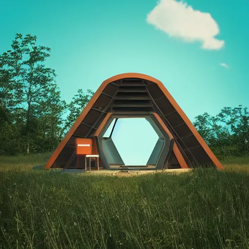 Image similar to a hut in the future made by beeple