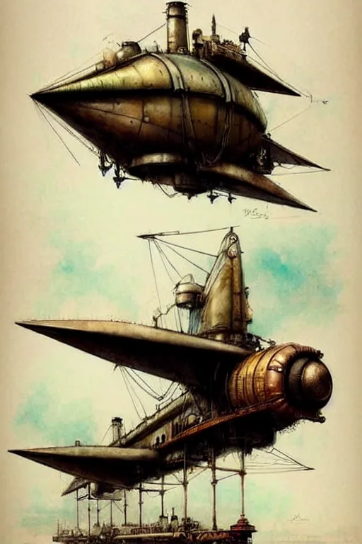 Image similar to (((((1950s steampunk airship . muted colors.))))) by Jean-Baptiste Monge !!!!!!!!!!!!!!!!!!!!!!!!!!!